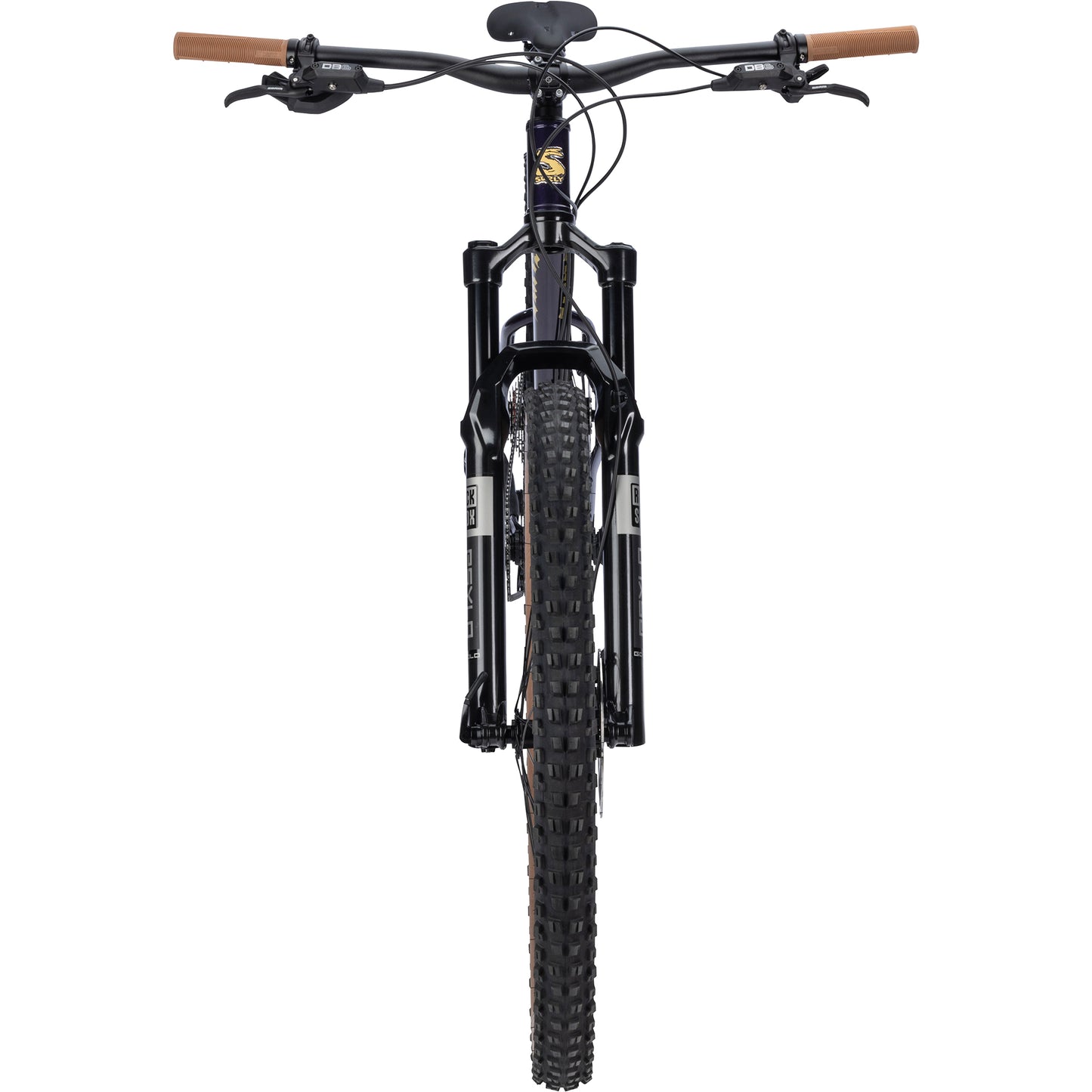 Surly Sorceress Eagle 90 Bike in purple color straight-on front view on white background