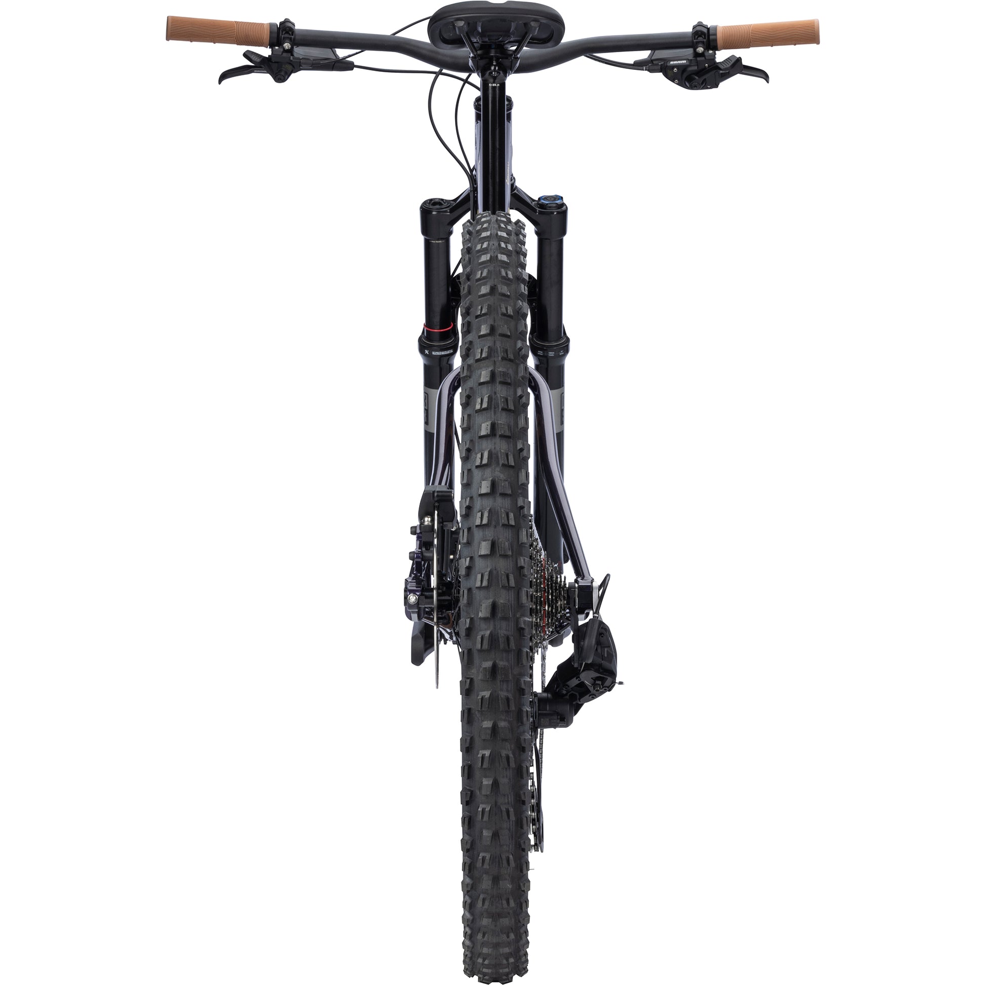 Surly Sorceress Eagle 90 Bike in purple color straight-on rear view on white background