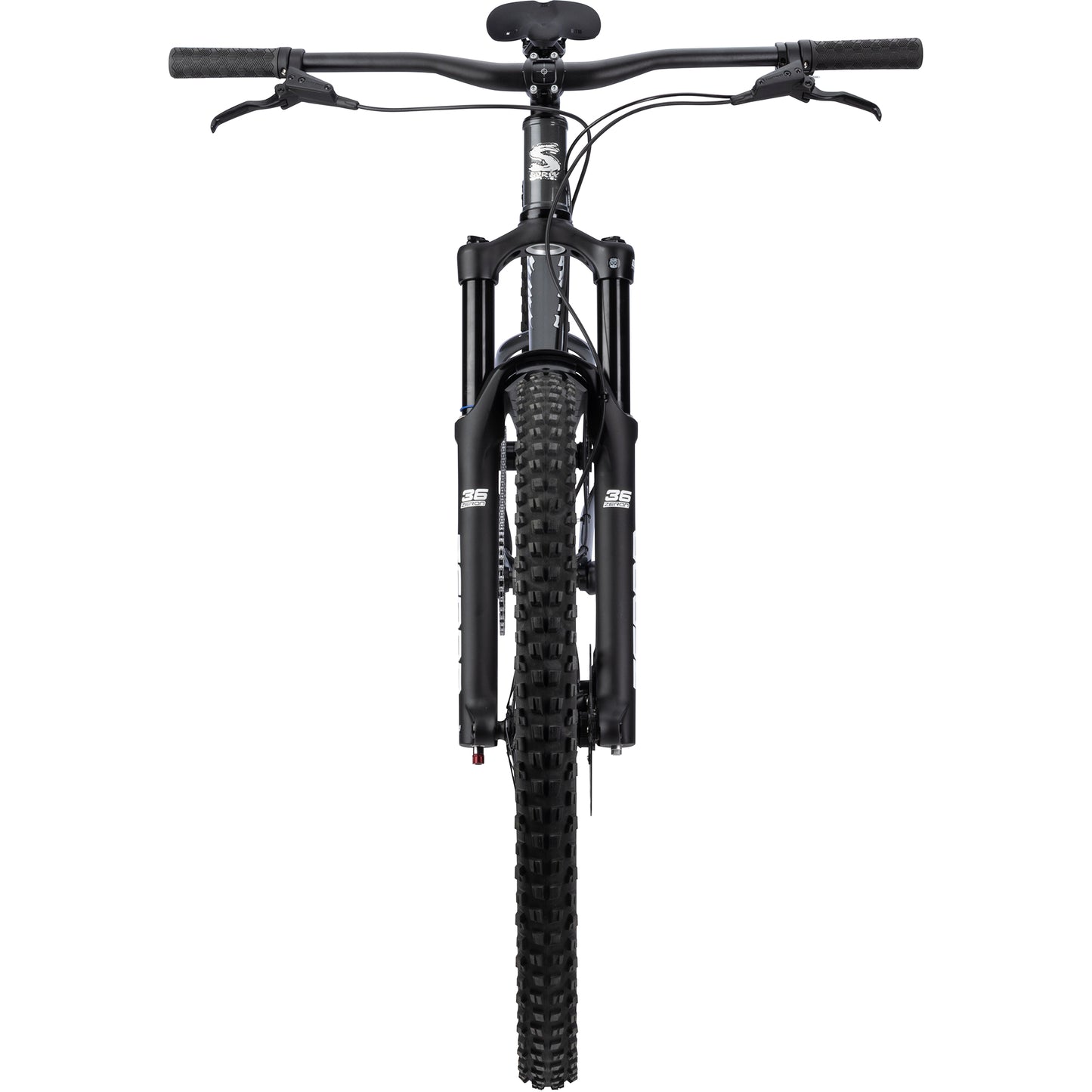 Surly Sorceress Single Speed Bike in gray color straight-on front view on white background