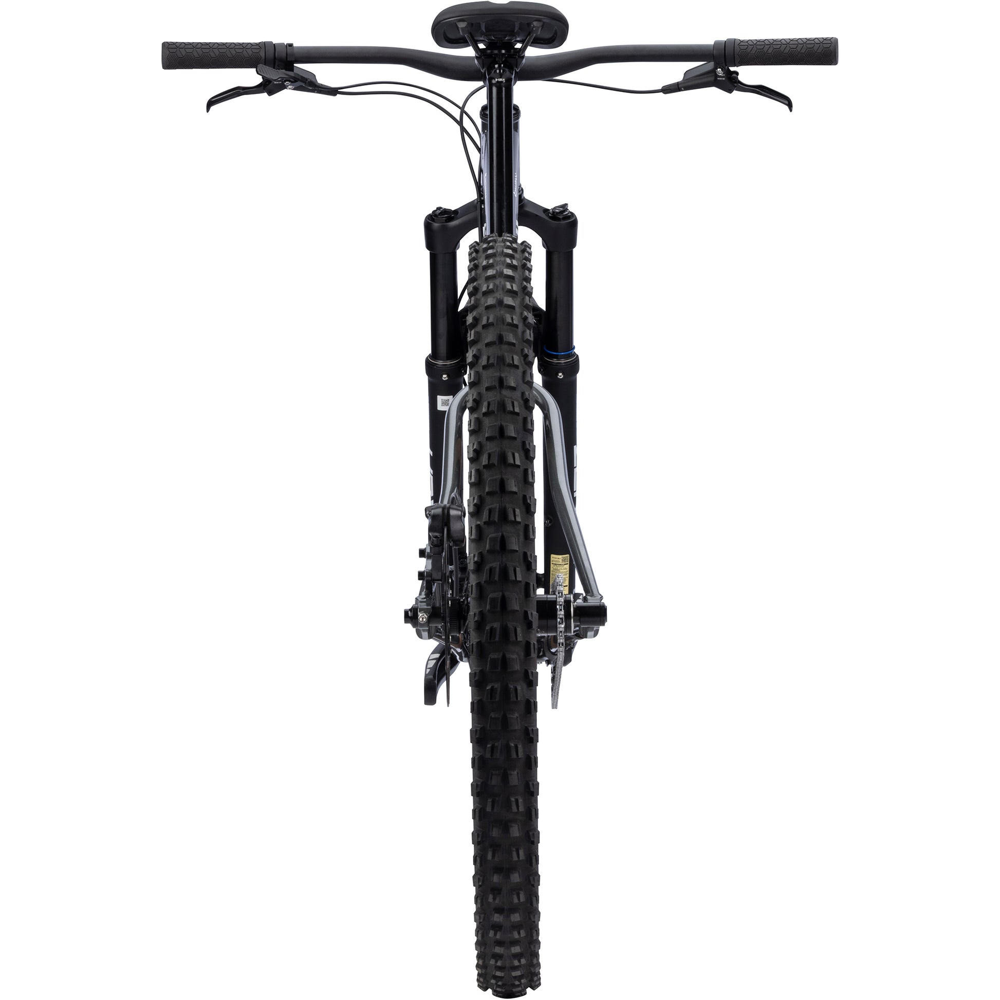 Surly Sorceress Single Speed Bike in gray color straight-on rear view on white background