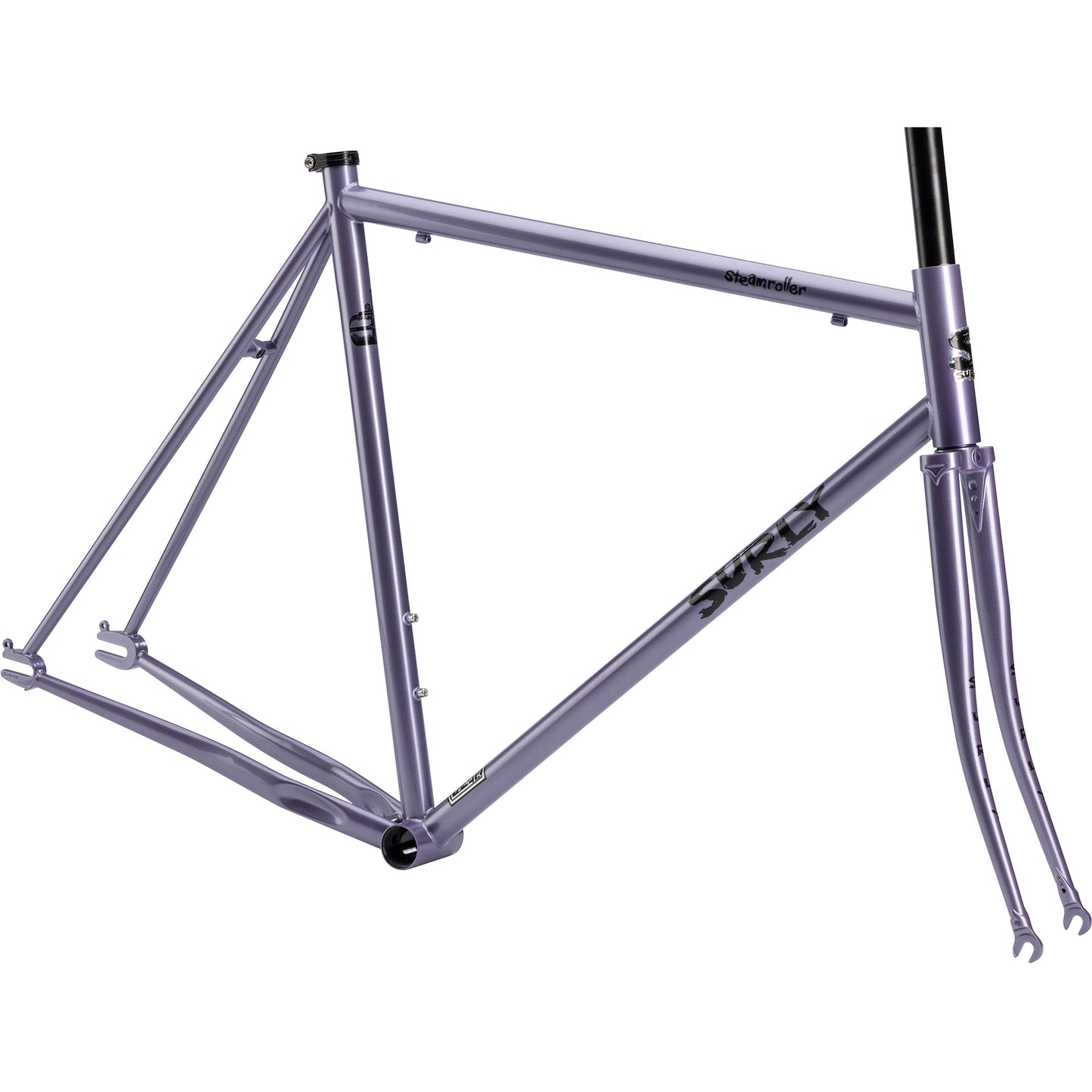 Surly Steamroller frameset in purple color on a white background