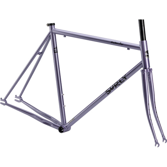Surly Steamroller frameset in purple color on a white background