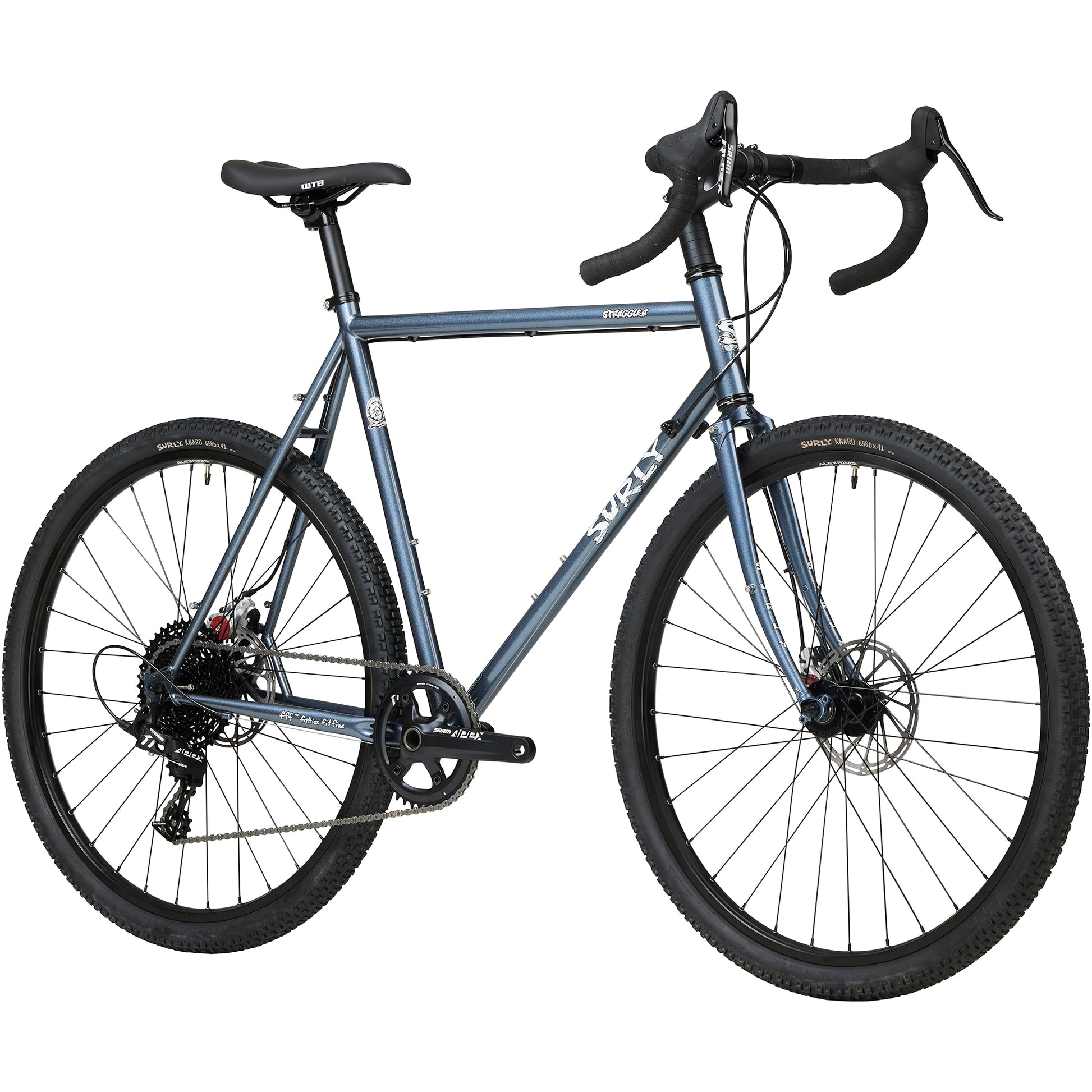 Surly Straggler 650b bike Cold Steel Blue front three-quarter view