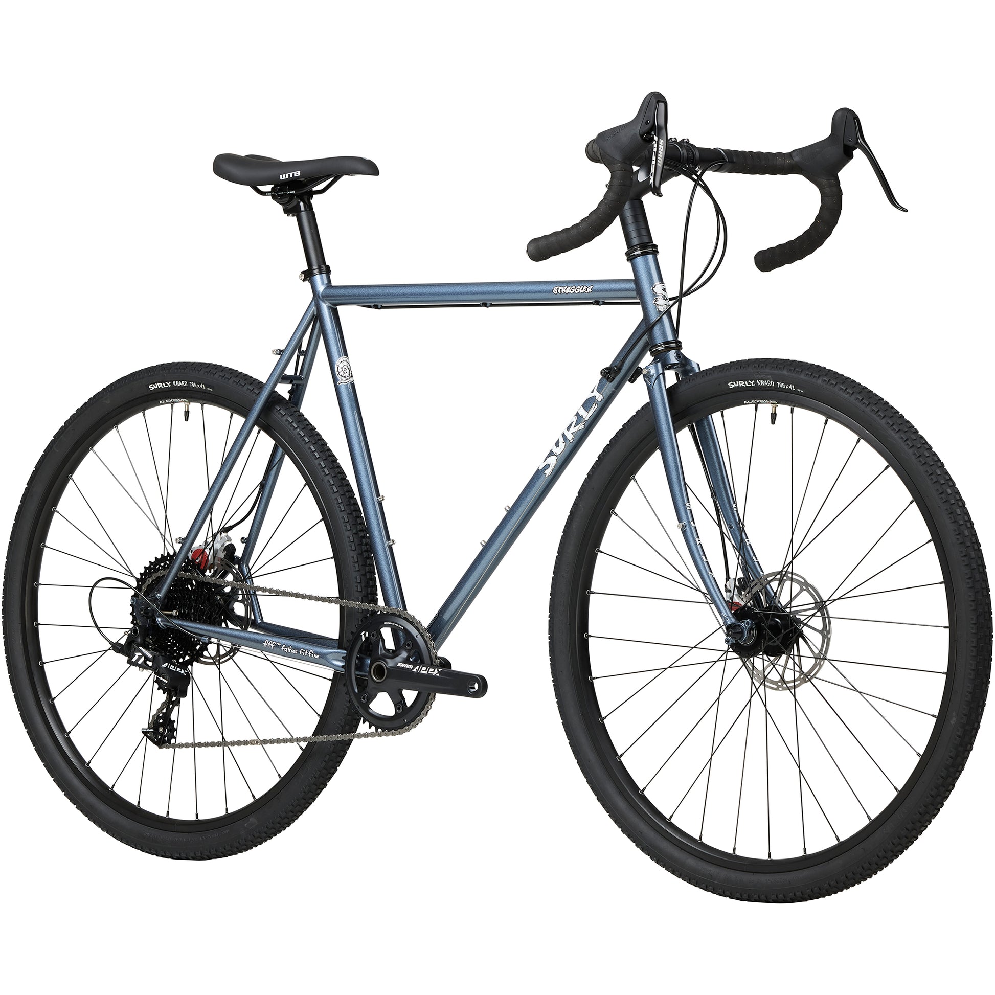 Surly Straggler 700c bike Cold Steel Blue front three-quarter view