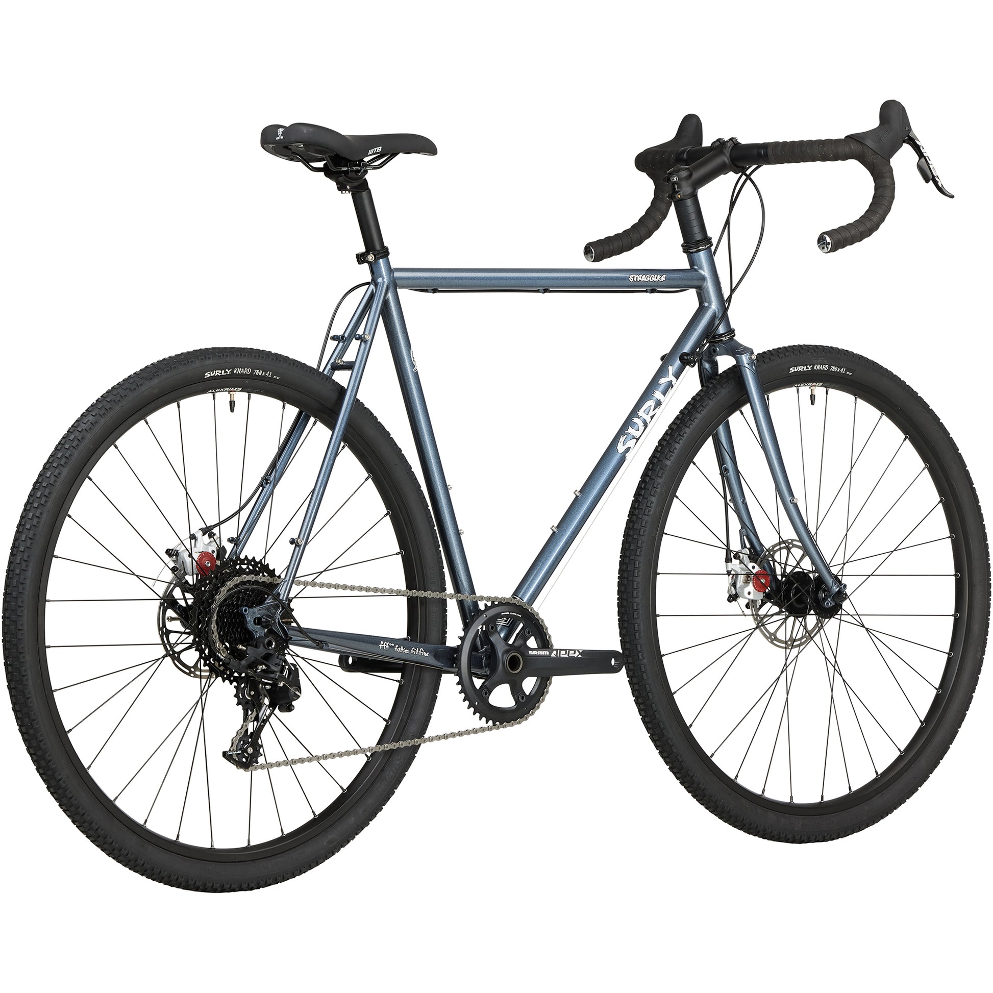 Surly Straggler 700c bike Cold Steel Blue rear three-quarter view