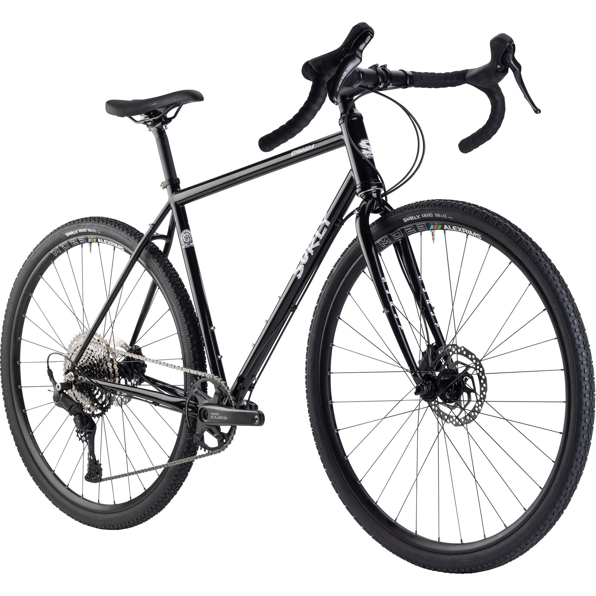 Surly Straggler Bike Hi-Viz Black color front three-quarter view on white background
