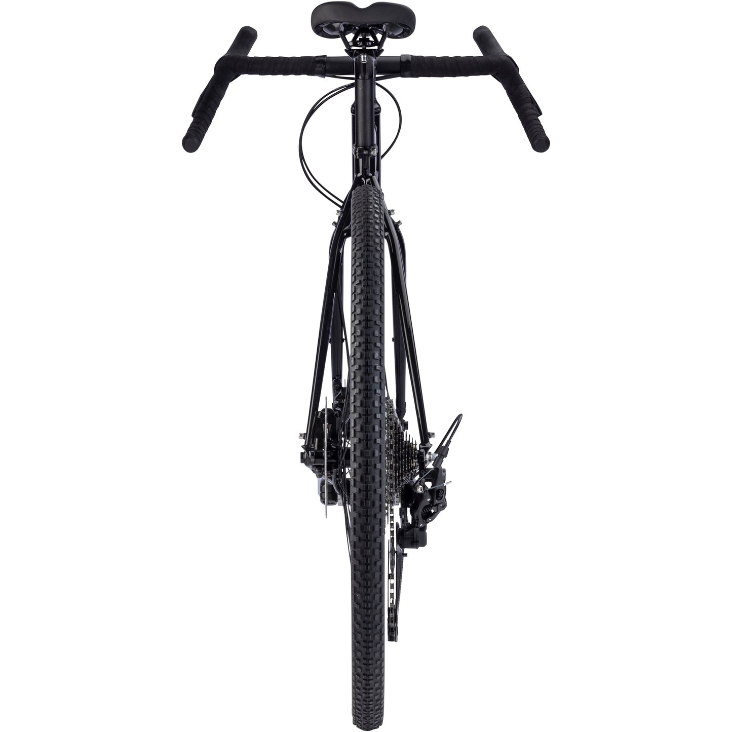 Surly Straggler Bike Hi-Viz Black color straight-on rear view on white background