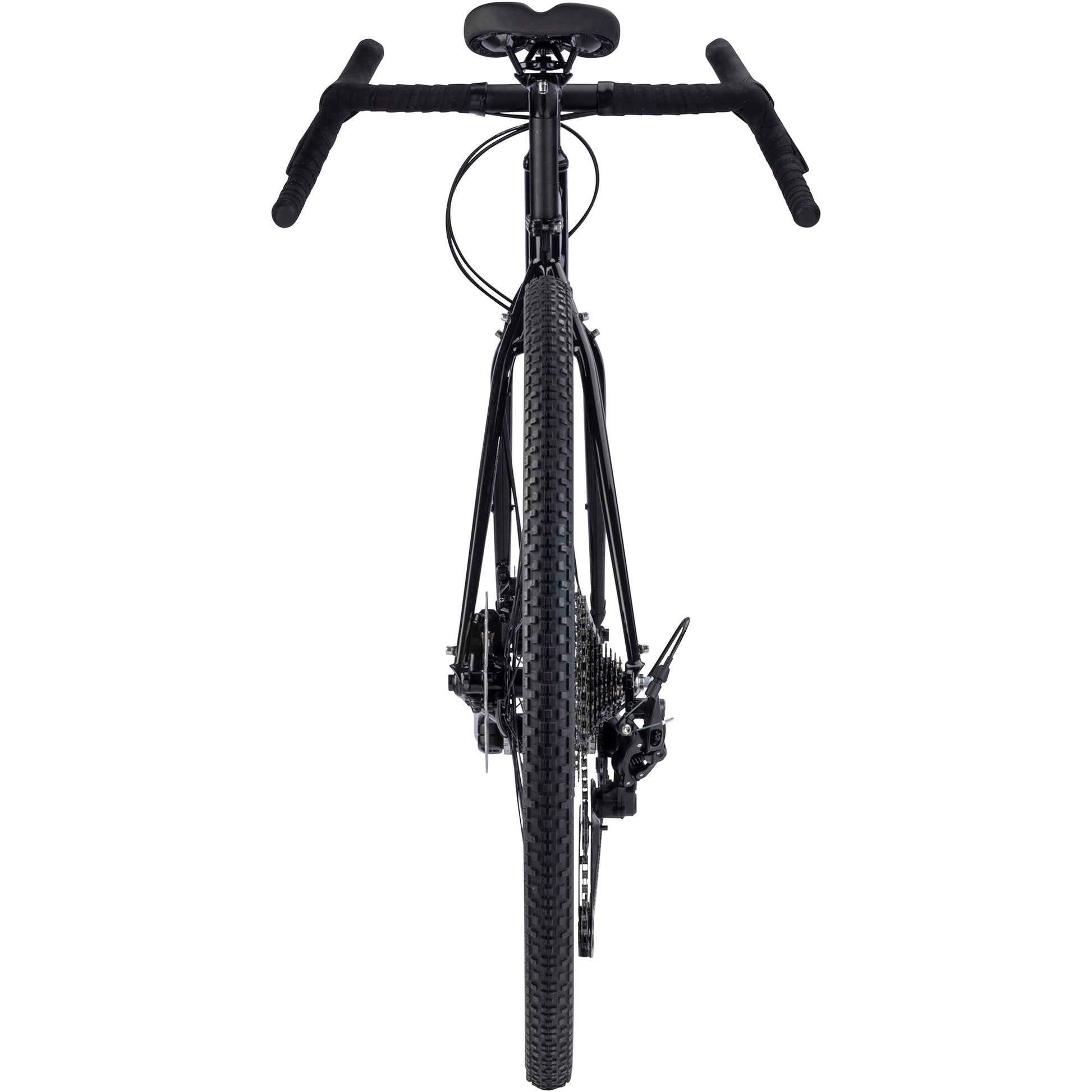 Surly Straggler Bike Hi-Viz Black color straight-on rear view on white background