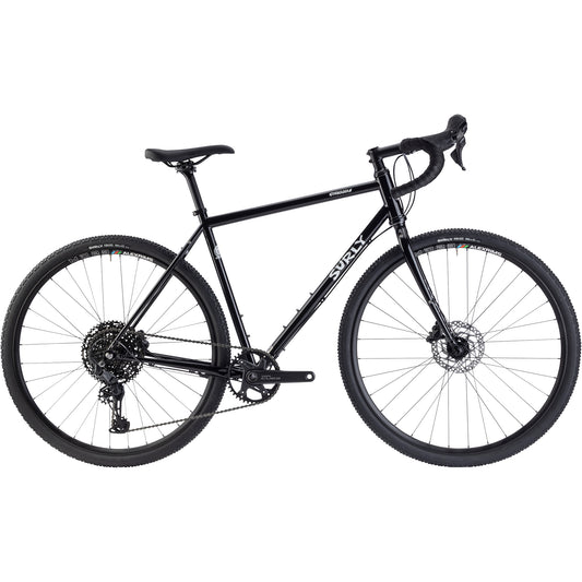 Surly Straggler Bike Hi-Viz Black color side view on white background