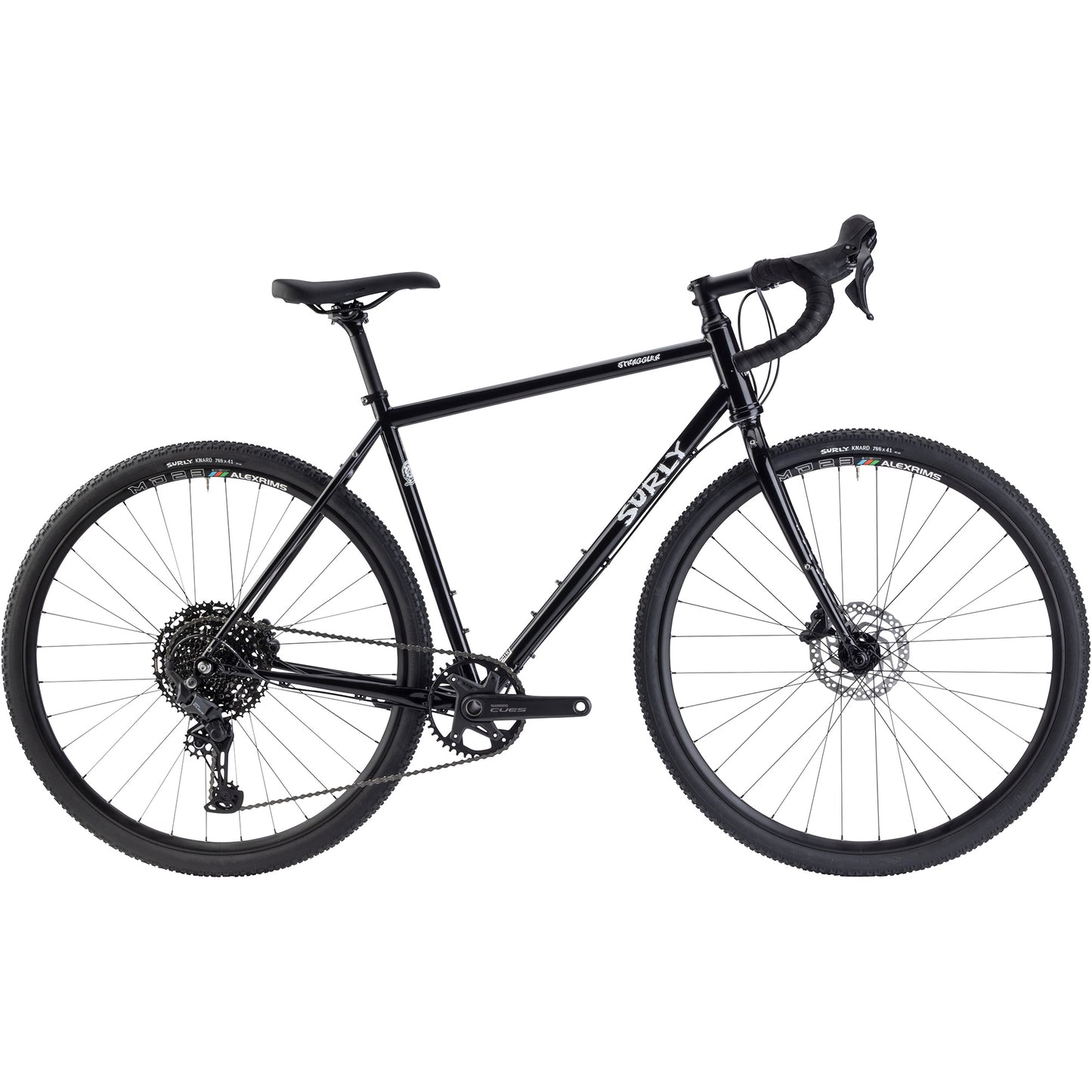 Surly Straggler Bike Hi-Viz Black color side view on white background