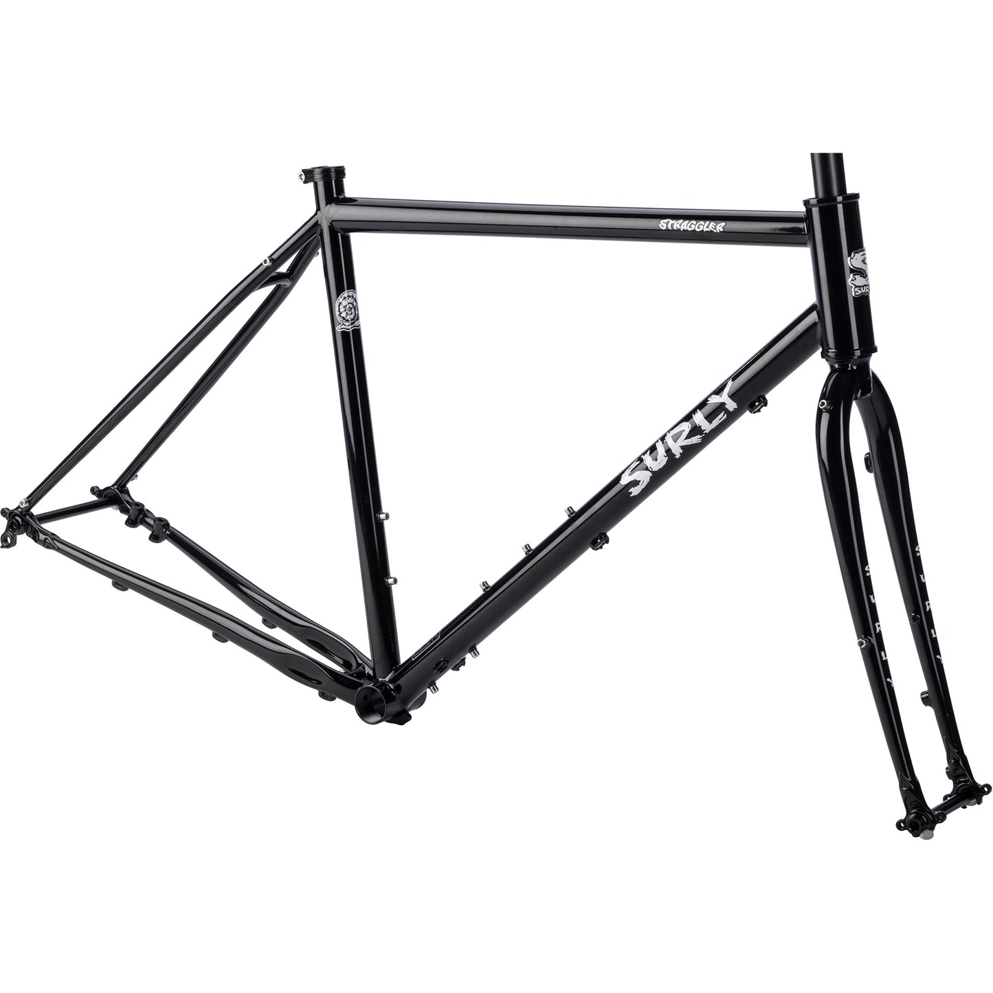 Surly Straggler frameset in black color side view on white background