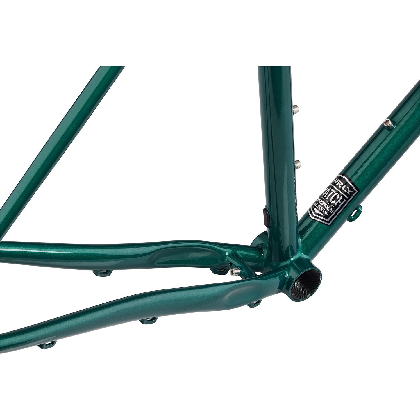 Surly Straggler Frameset in Subtropic Algae color view of bottom bracket area on white background