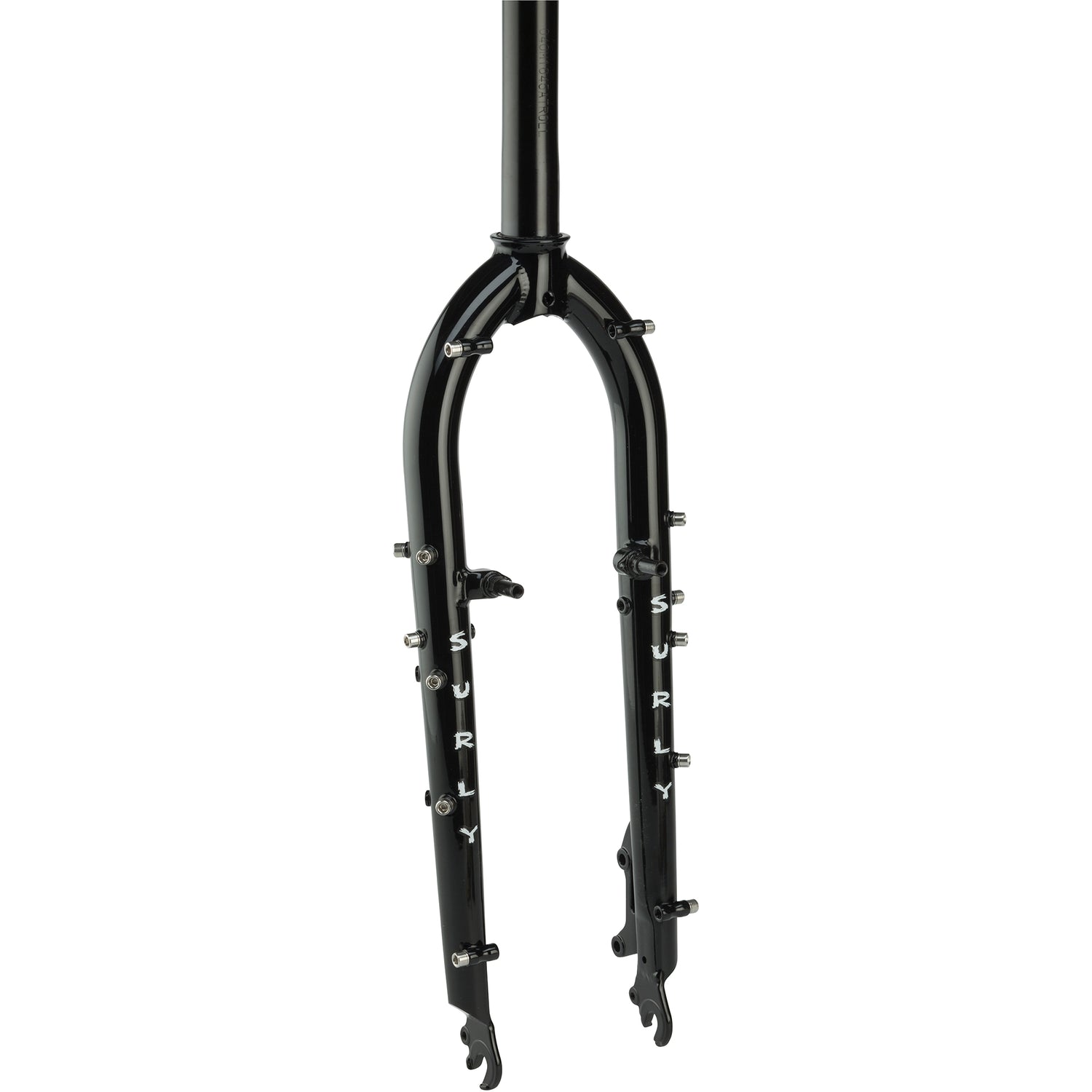 Surly Troll Fork black front three-quarter view