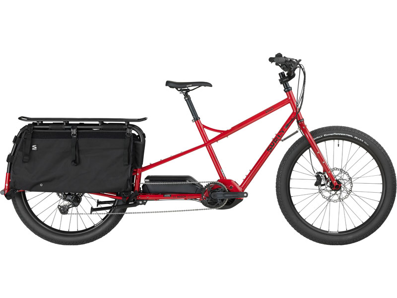 Surly Big Easy Cargo Ebike red, side view