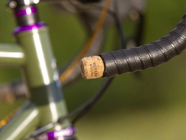 Close up of cork in the handlebar end