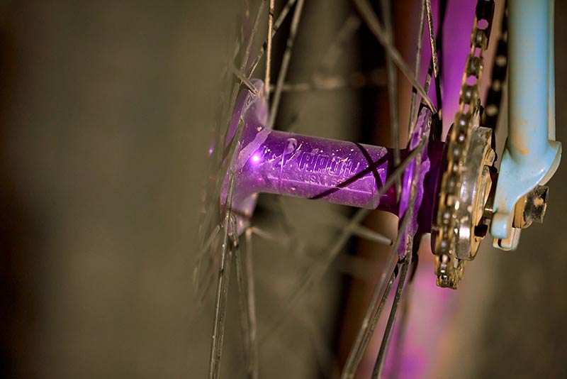 Detail of Paul's custom Surly Krampus focus on rear hub, and cog