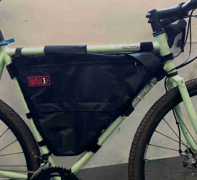Surly Straggler-Check bag - black - right side view - mounted to a Straggler bike