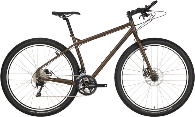 Surly Ogre bike, rover shop dog brown - right profile view