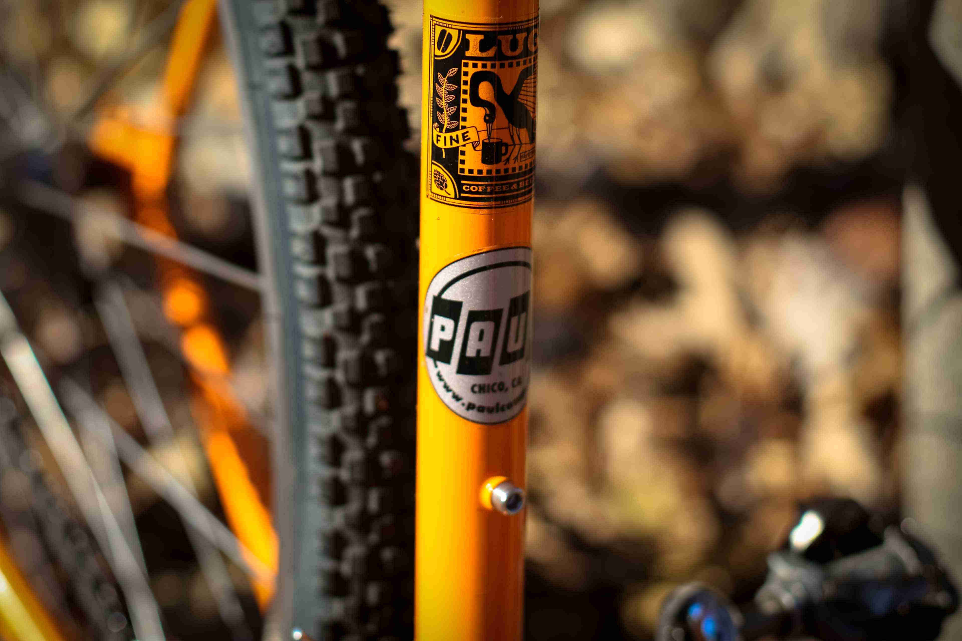 Close up view - Surly Cross Check bike - seat tube detail