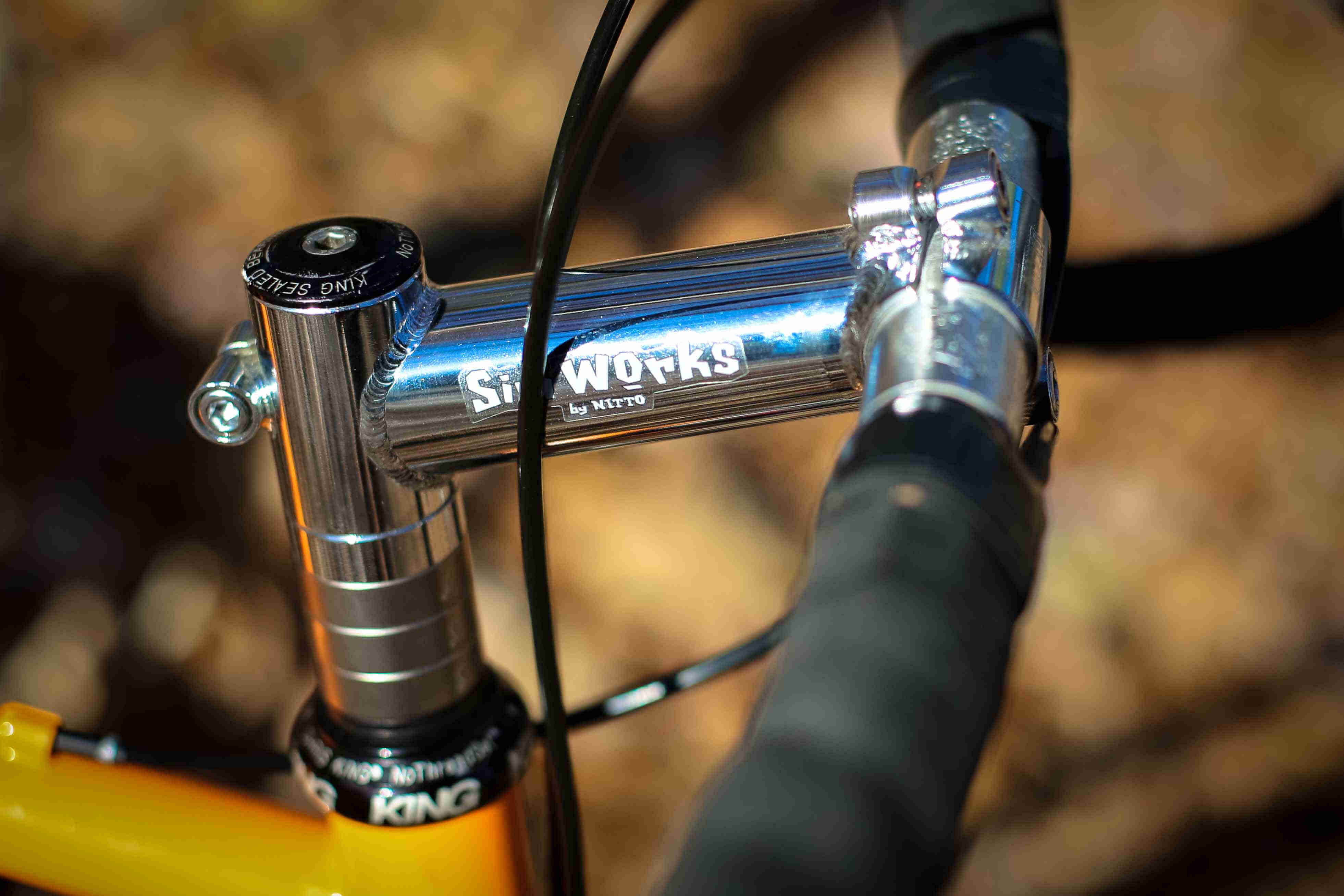 Close up view - Surly Cross Check bike - handlebar stem detail
