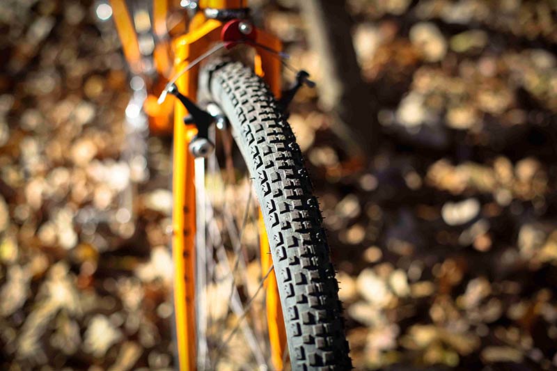 Close up view - Surly Cross Check bike - front tire detail