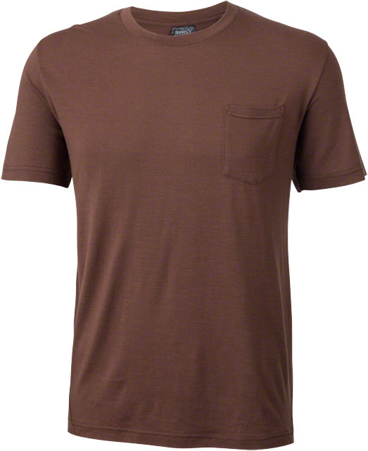 Surly Wool Pocket T - men's - brown - front view with white background