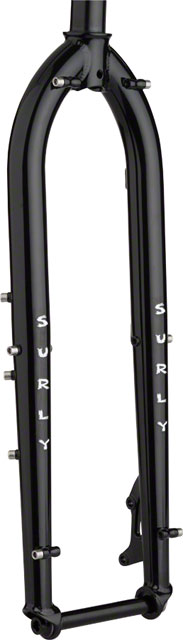 Surly Krampus aftermarket bike forks - black - front view