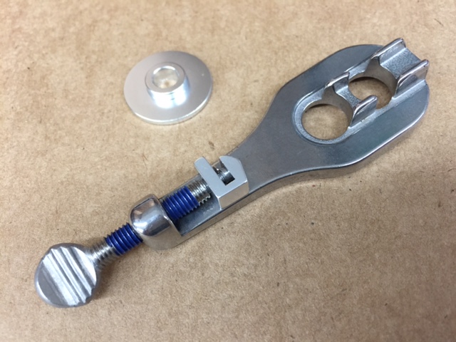 Surly Hurdy Gurdy chain tensioner for Cross Check bike - downward, inside part view - silver