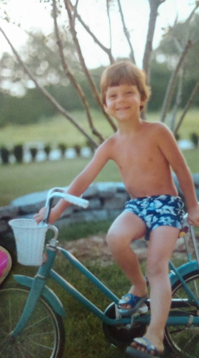 Little Aaron Dixon on his bike