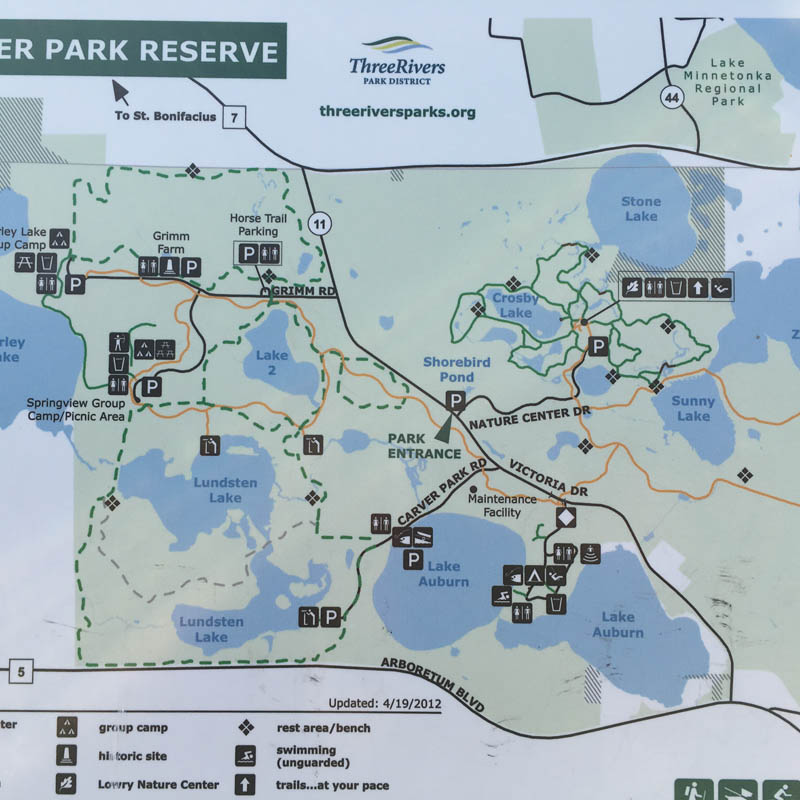 A map of the Three Rivers -  Park District