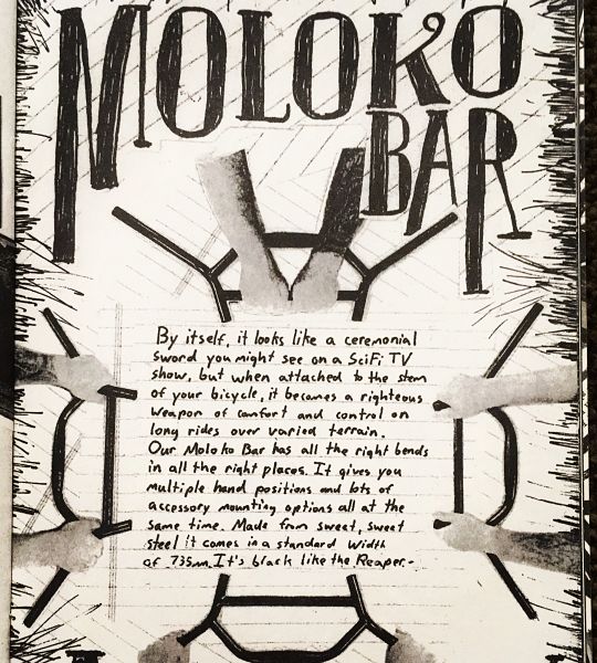 Front view of a paper ad for the Surly Moloko Bar