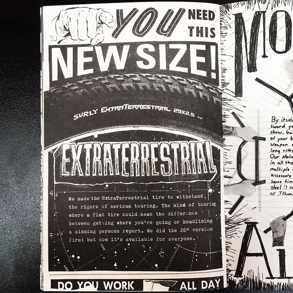Magazine ad for a new size of Surly Extraterrestrial tire