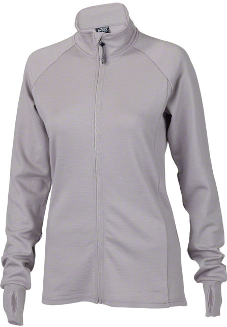 Surly Wool Long Sleeve Jersey - women's - light gray - front view with white background