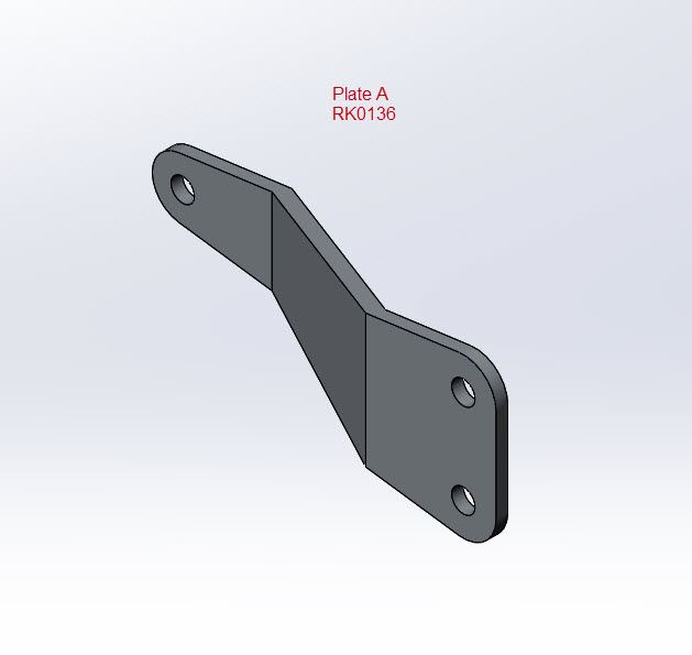 CAD Illustration - Plate B RK0136 detail - Lower mounting plate for a Surly Front Rack