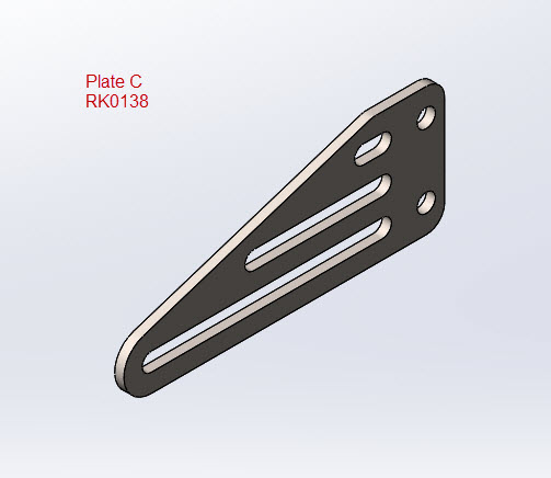 CAD Illustration - Plate C RK0138 detail - Upper flat sliding plate for a Surly Front Rack