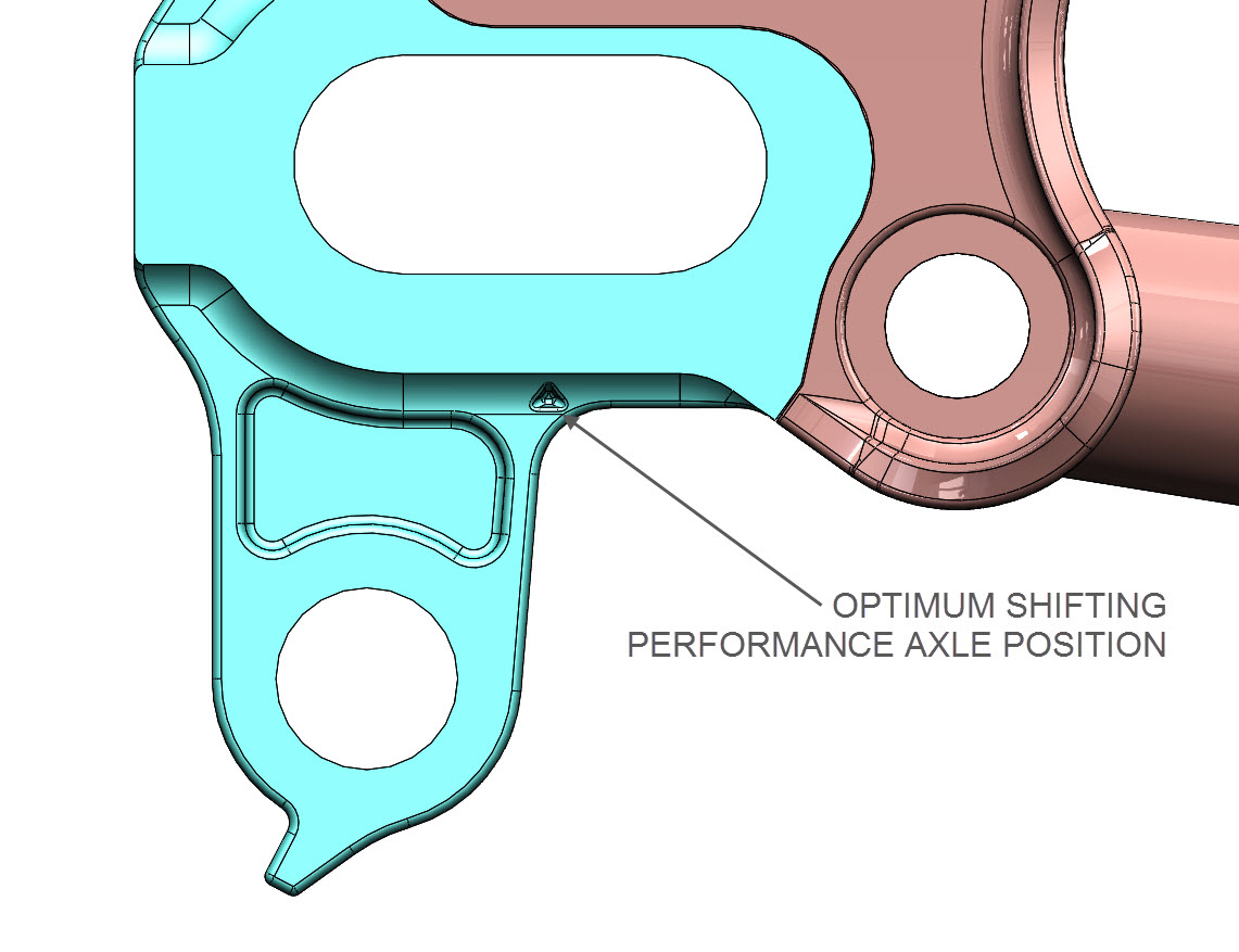 CAD Illustration-Surly bike frame-Modular Dropout System, 12mm Horizontal chip Shift Performance detail-Right side view
