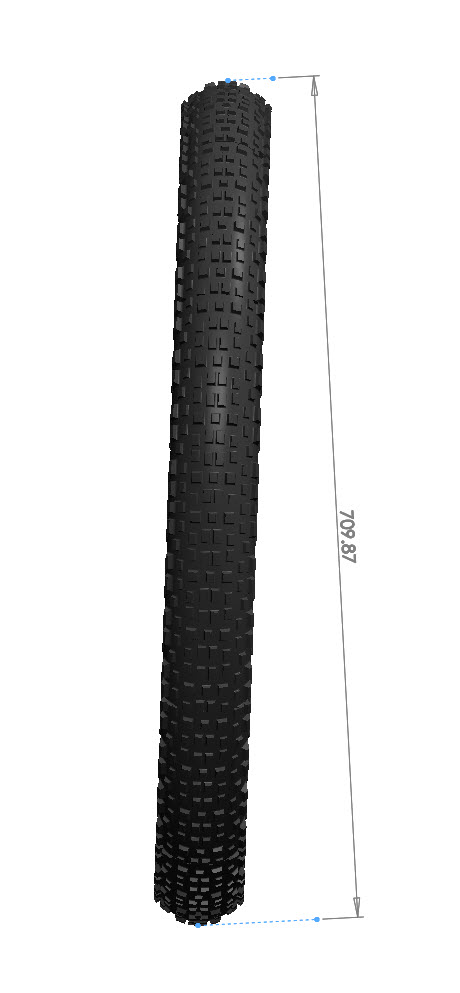 Illustration of a Surly Knard tire geometry - tilted stance