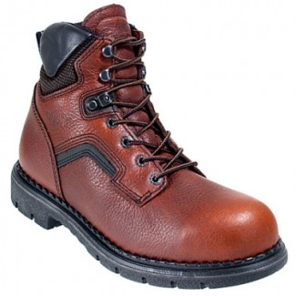 A Red Wing 926 work boot  - brown - white background - front, right side view of the right boot