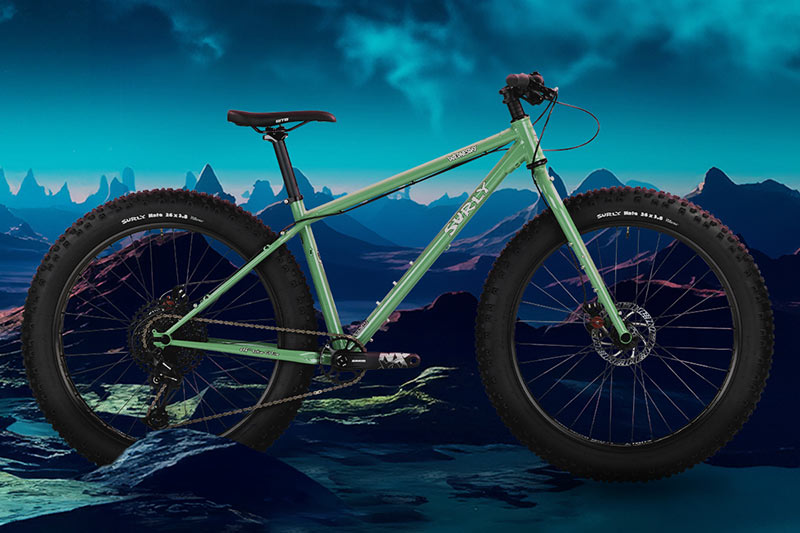 Surly Wednesday fat bike on alien world landscape