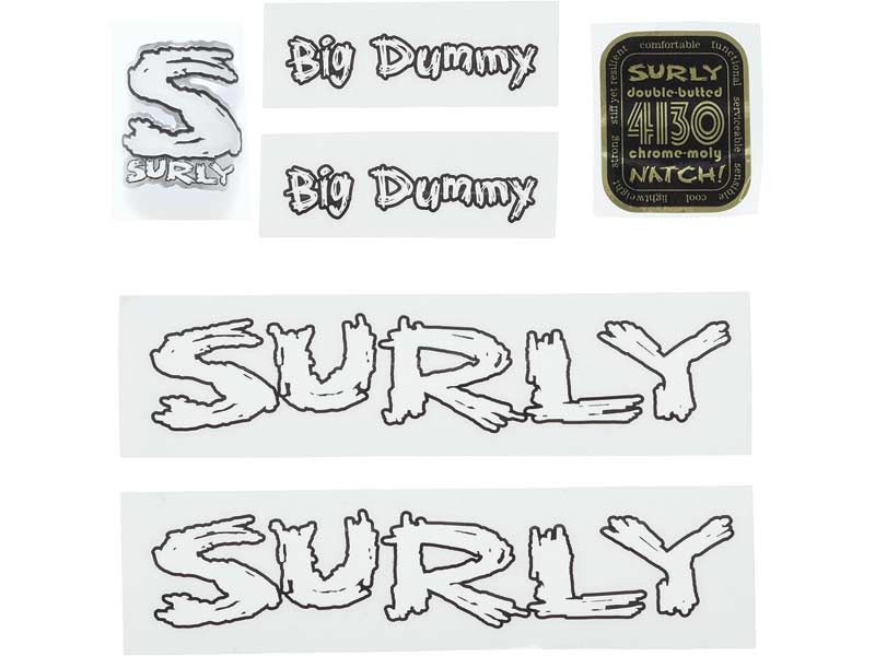 Surly Bikes Sticker Decal Bicycles 5" Die Cut Black White XO Replacement 4ea 