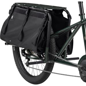 Surly Big Dummy Bag mounted on cargo Ebike three-quarter front view