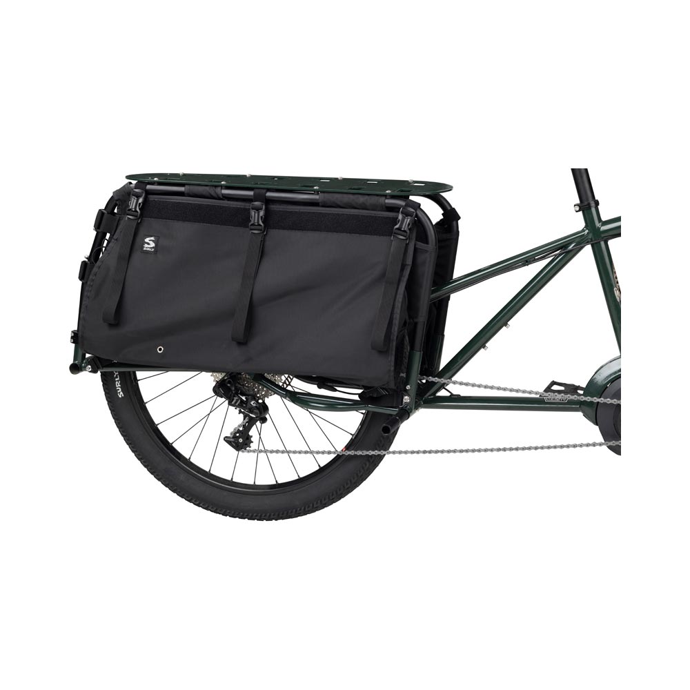 Surly Big Dummy Bag v2 mounted on Big Easy Cargo Ebike side view on white background