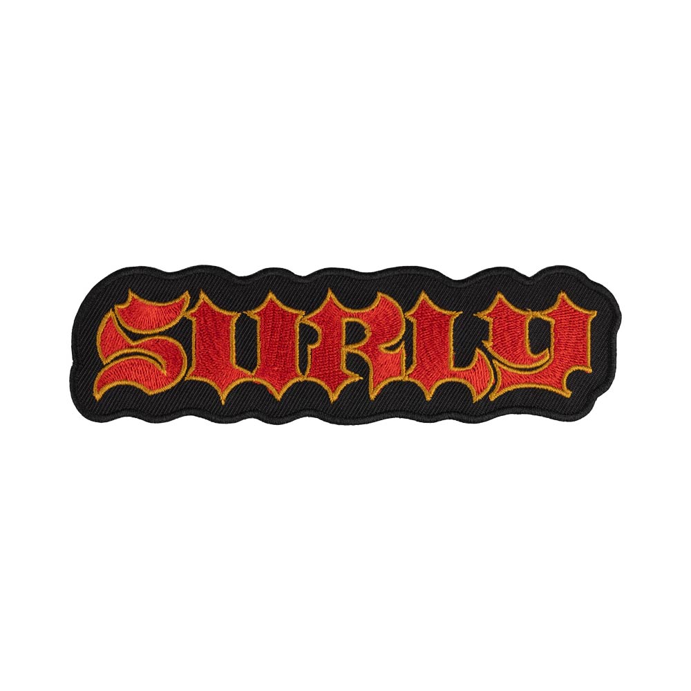 Surly Born To Lose Patch, black/red, on white background