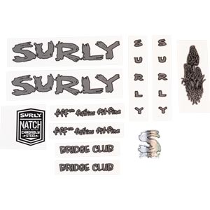 Surly Bridge Club Frame Decal Set - Dark Metallic Gray