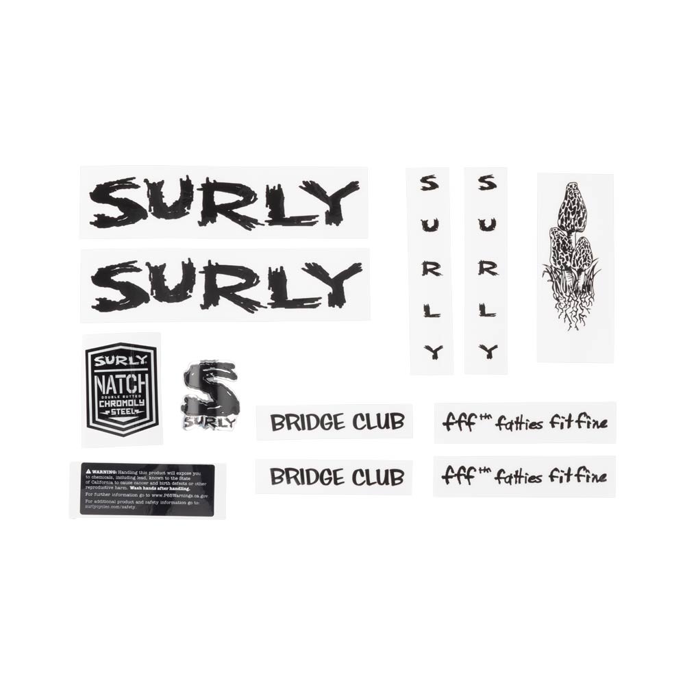 Surly Club de Bridge New marco decal incl headbadge negro 