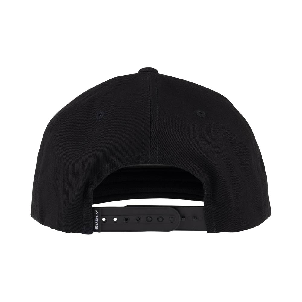 Dark Feather Snapback Hat, back view on white background