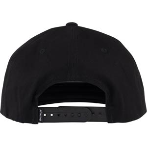 Dark Feather Snapback Hat, back view on white background