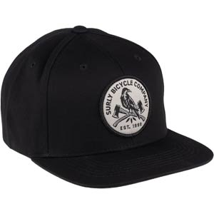 Dark Feather Snapback Hat, front view on white background