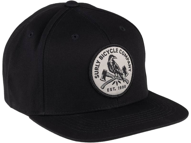 Dark Feather Snapback Hat, front view on white background