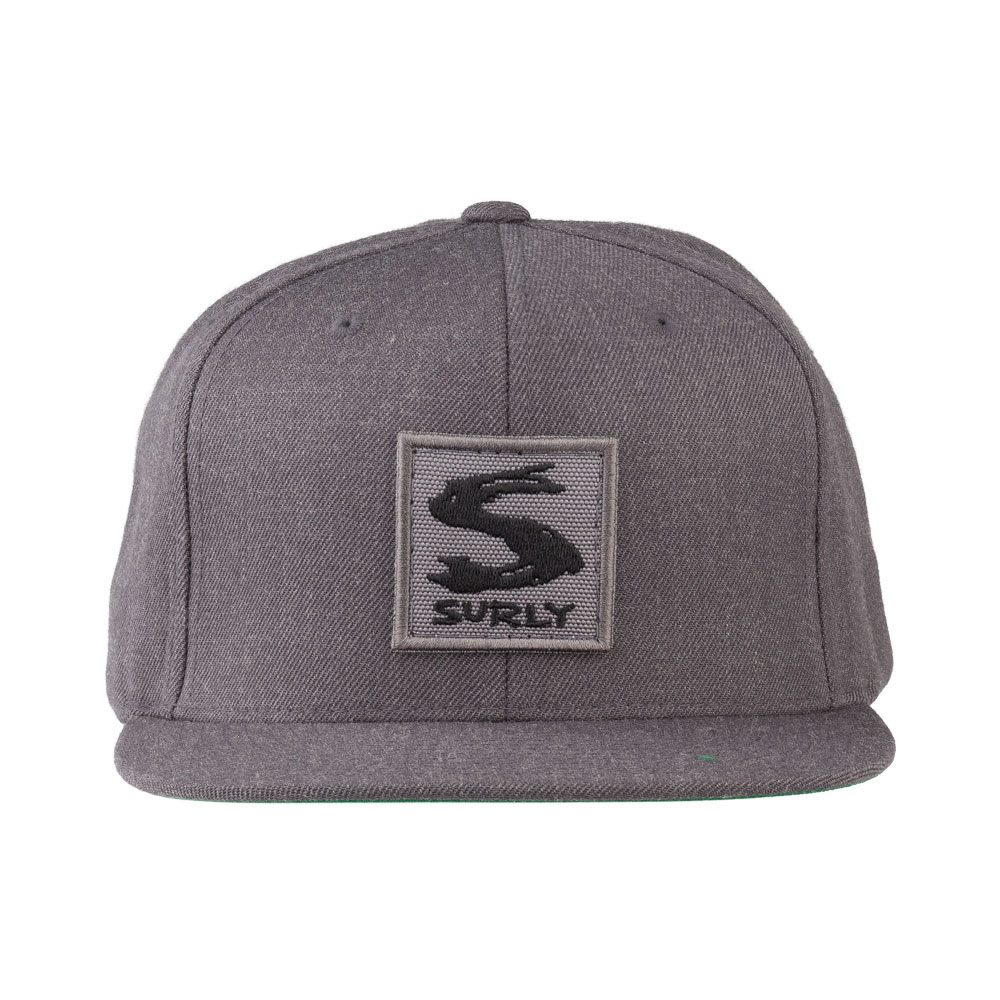 Surly Gray Area Snap Back Hat - Dark Heather Gray, One Size - front view